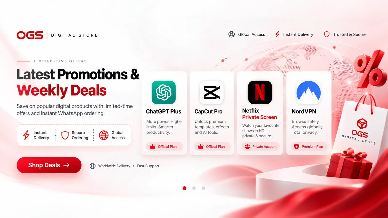 OGS promotions without prices